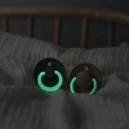 Bibs| pacifier latex S1 | glow in the dark |2 pack -Round