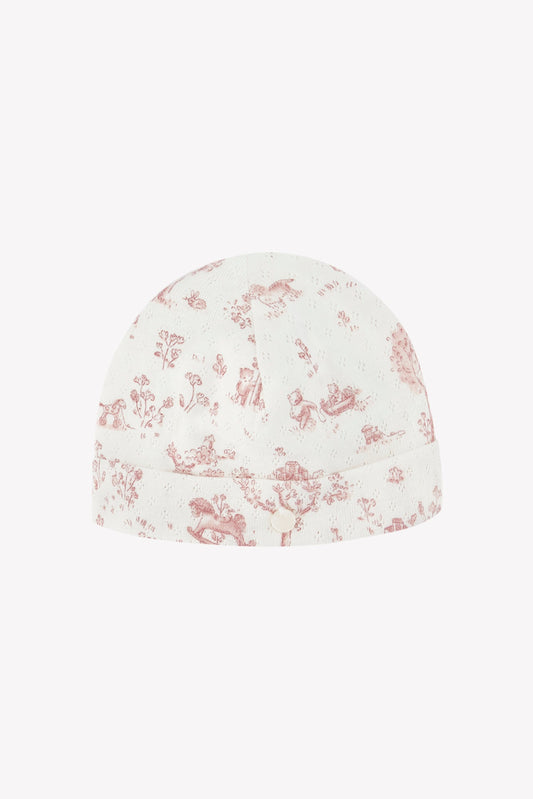 Beanie
Ecru fantasy garden cotton