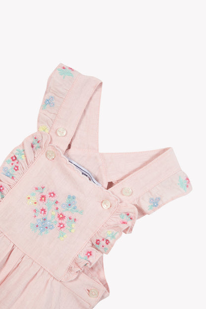 Dungaree short
Pale pink Linen