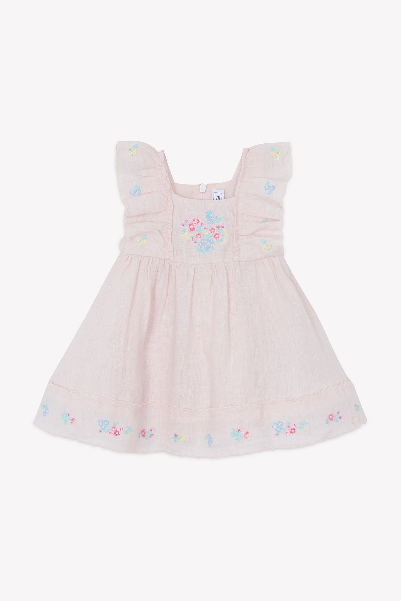 Dress
Pale pink Linen Embroidered