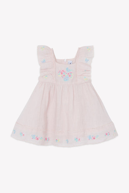 Dress
Pale pink Linen Embroidered