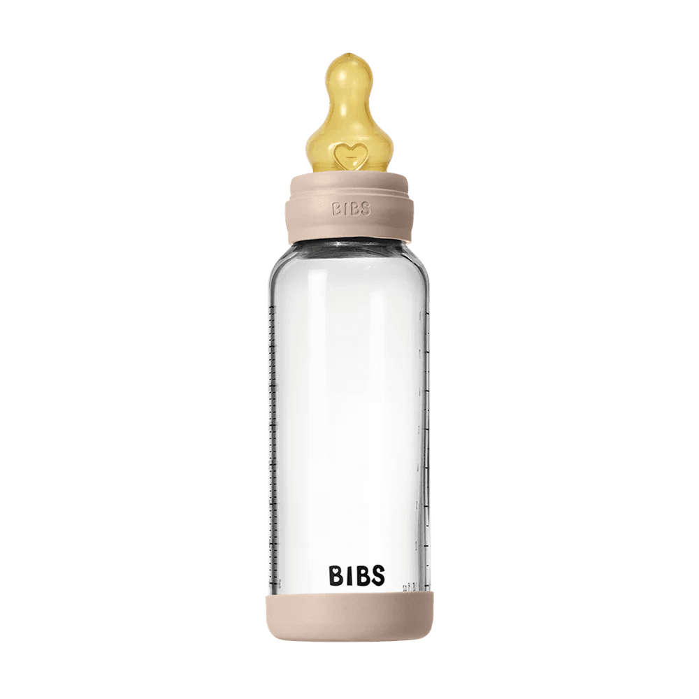 Bibs| glass bottle round latex 240ml| Medium flow |blush