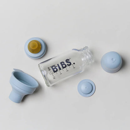 Bibs| glass bottle round latex 120ml| slow flow | baby blue