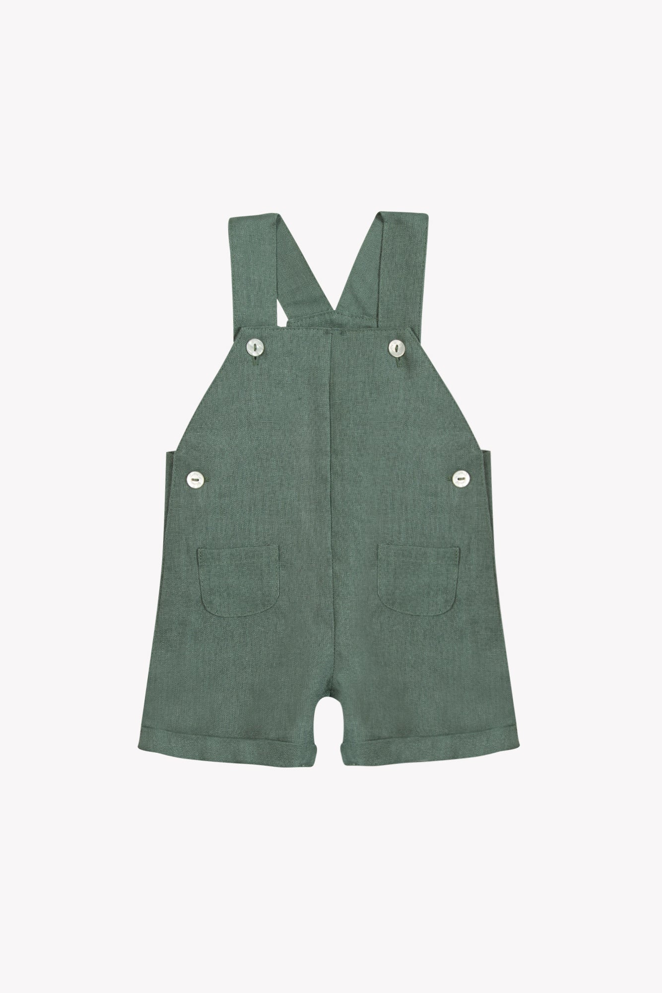 Dungaree short
Khaki Linen