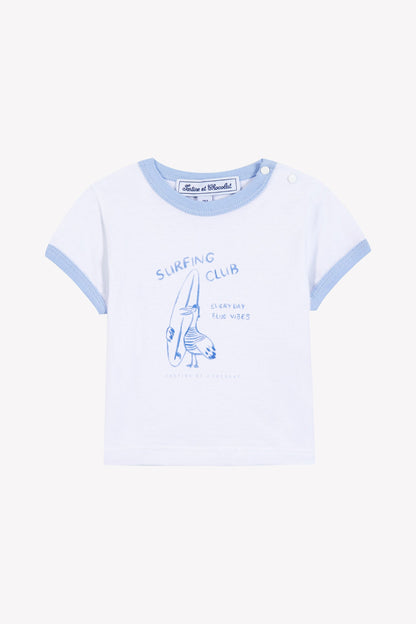 T-shirt - White cotton Illustration seaside