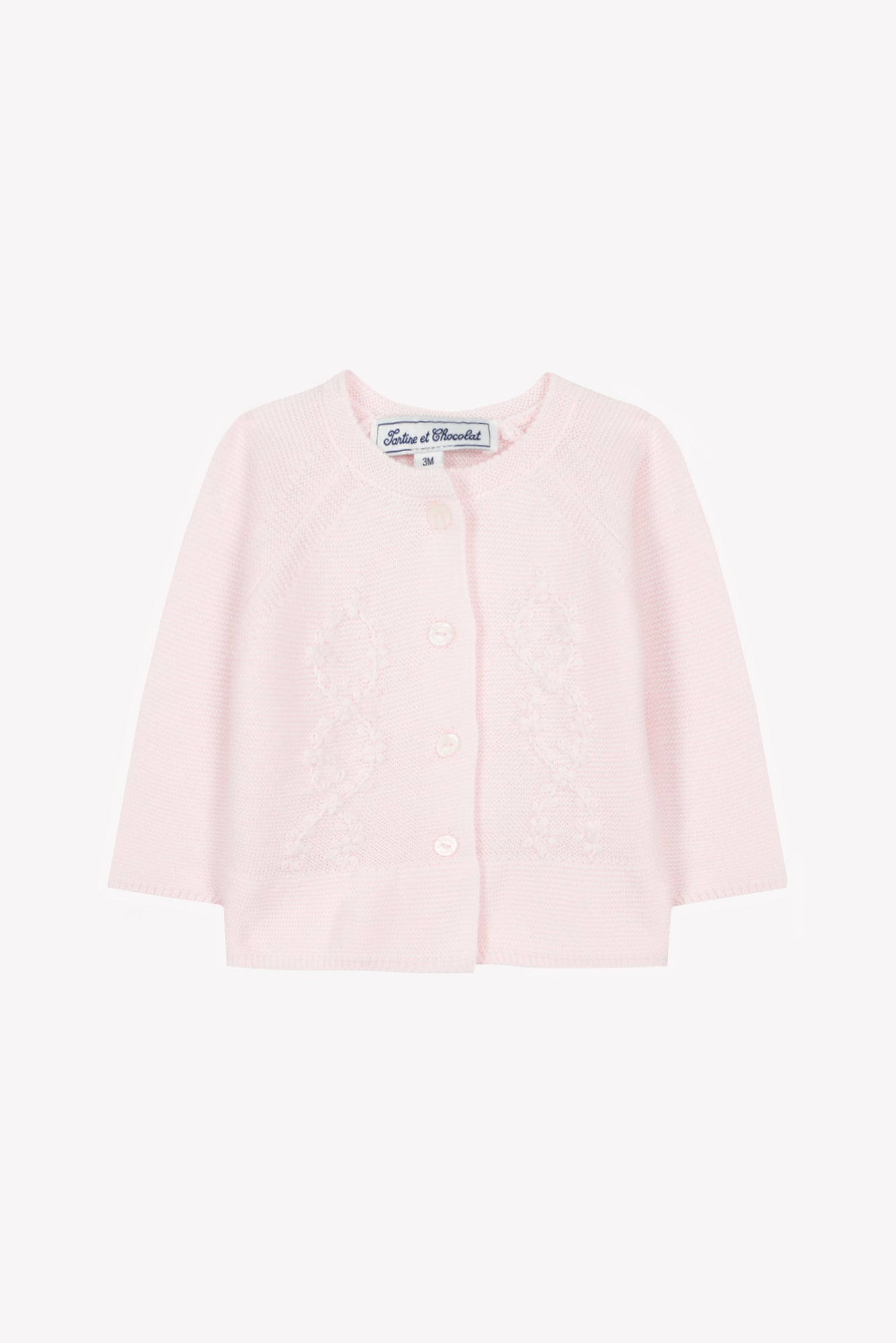 Cardigan
Pale pink cotton Embrodery