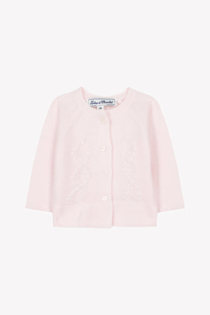 Cardigan
Pale pink cotton Embrodery