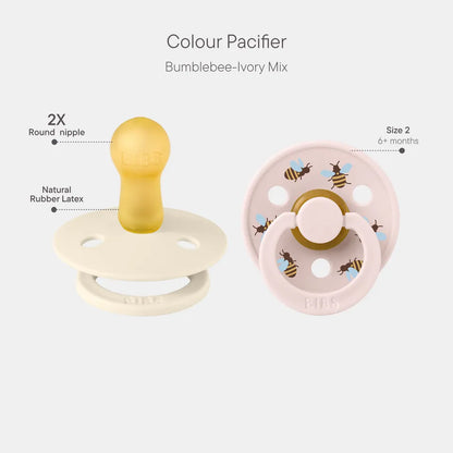 STUDIO Colour Pacifiers 2 Pack Bumblebee - Ivory/Petal size 2 | 6+ months