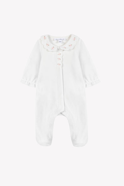Pajamas
Ecru pale Velvet Peter pan collar Scalloped