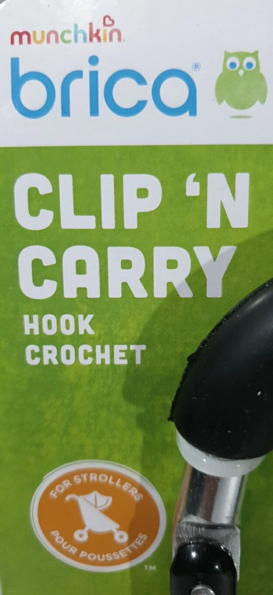 Munchkin Clip and Carry Pushchair Hook, Heavy Duty Aluminium, Black
