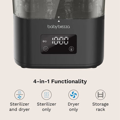 Baby Brezza - SuperQuick™ 10 Minute Baby Bottle Sterilizer And Dryer | Matte Black