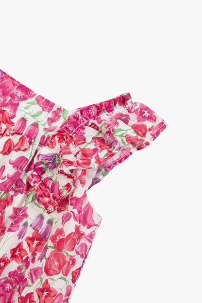 Jumpsuit short
Pink cotton Print fabric Liberty