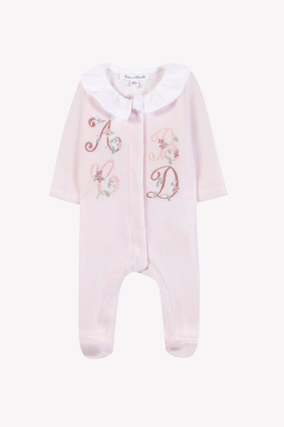 Pajamas
Pale pink Velvet Embroidered