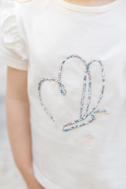 T-shirt
White butterfly cotton Print fabric Liberty