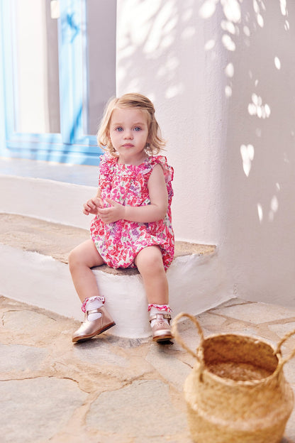 Jumpsuit short
Pink cotton Print fabric Liberty