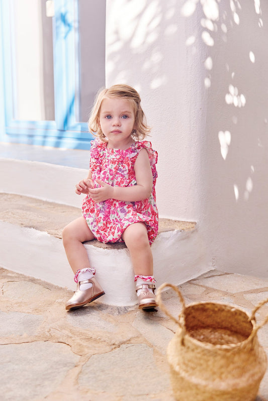 Jumpsuit short
Pink cotton Print fabric Liberty