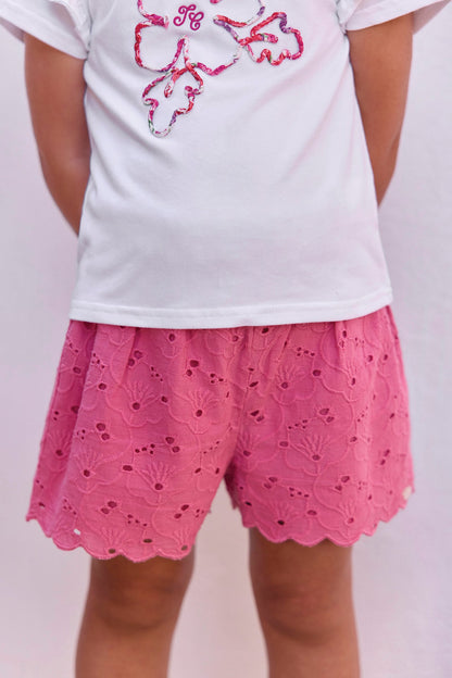 Short
Pink cotton Embrodery English