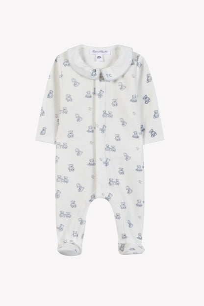 Pajamas
Ecru cotton velvet teddy bear pattern