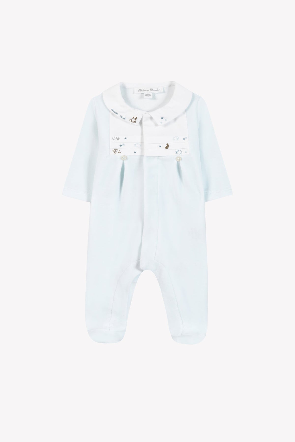 Pajamas
Sky blue Velvet Embroidered