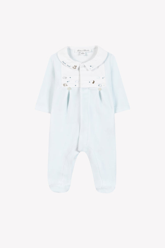 Pajamas
Sky blue Velvet Embroidered