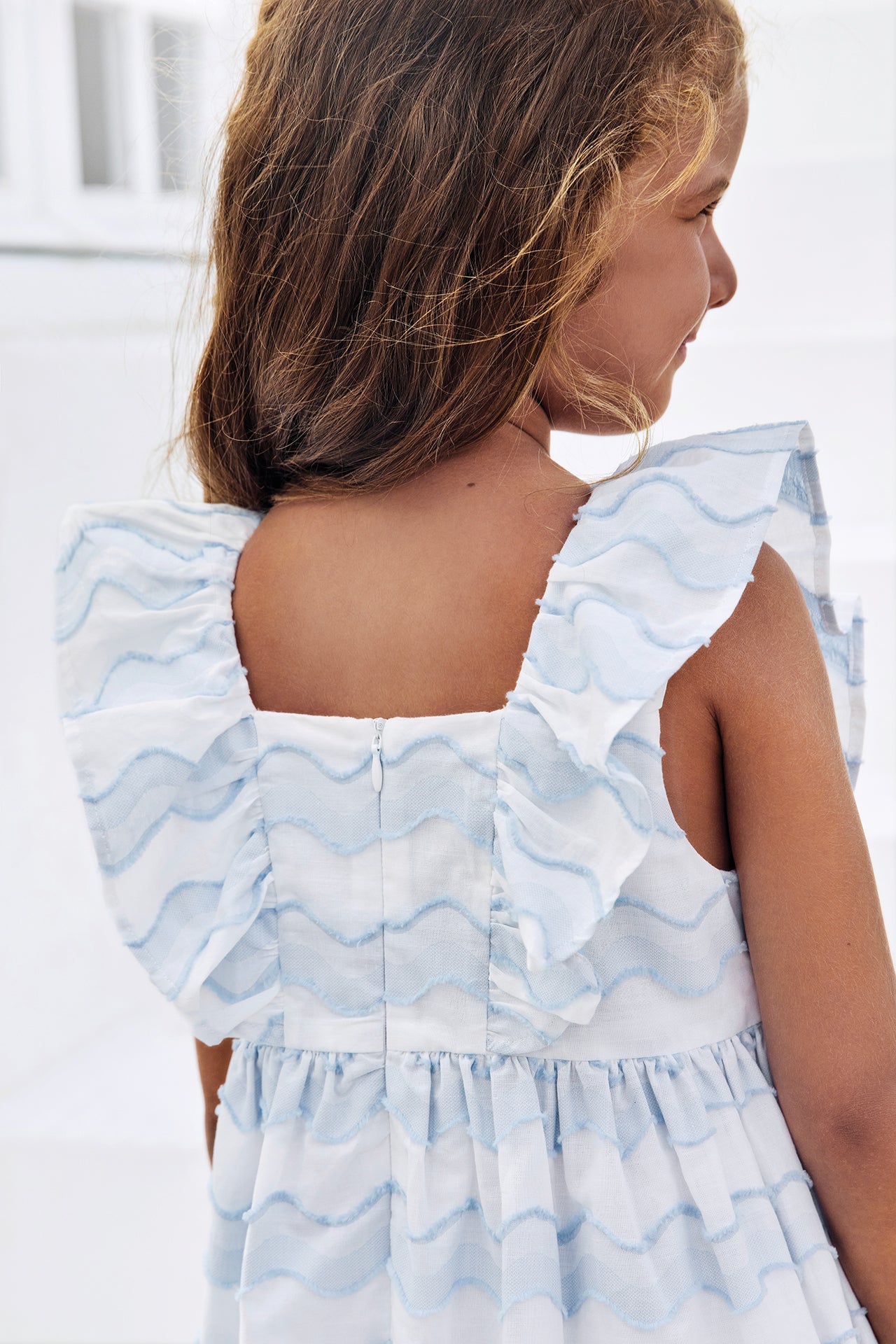 Dress
Azure cotton waves