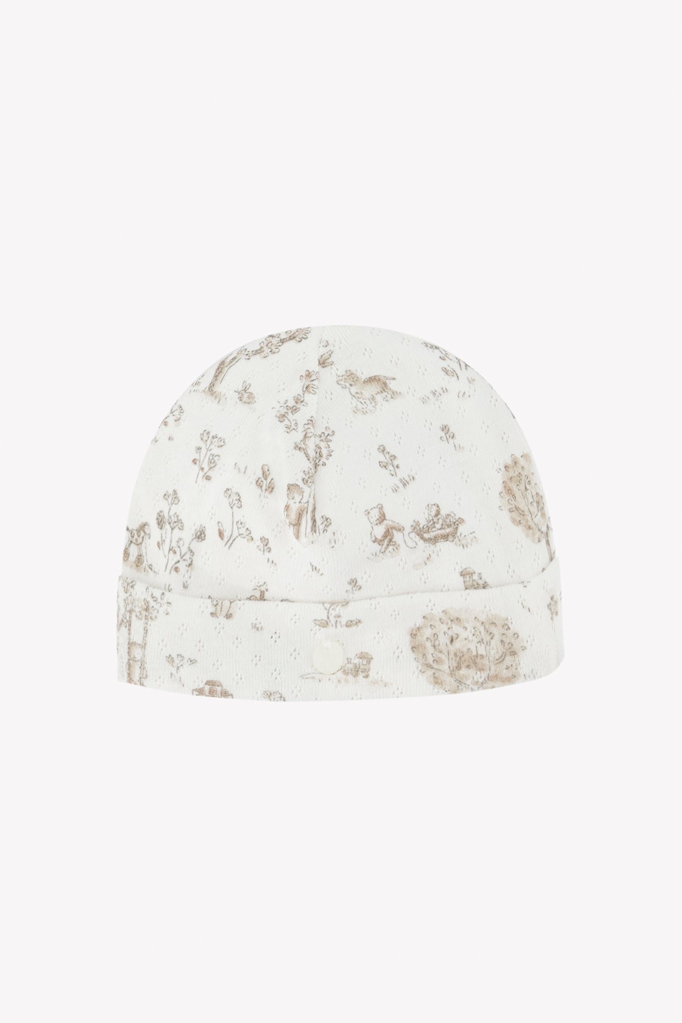 Beanie
Ecru fantasy garden cotton