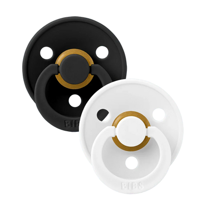 Bibs| Colour Pacifiers 2 Pack - Black/White|S2 /natural rubber