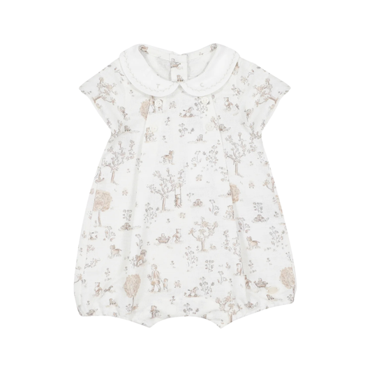 printed cotton and linen romper