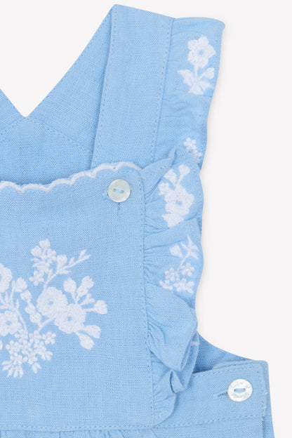 Dungaree short
Blue azure Linen