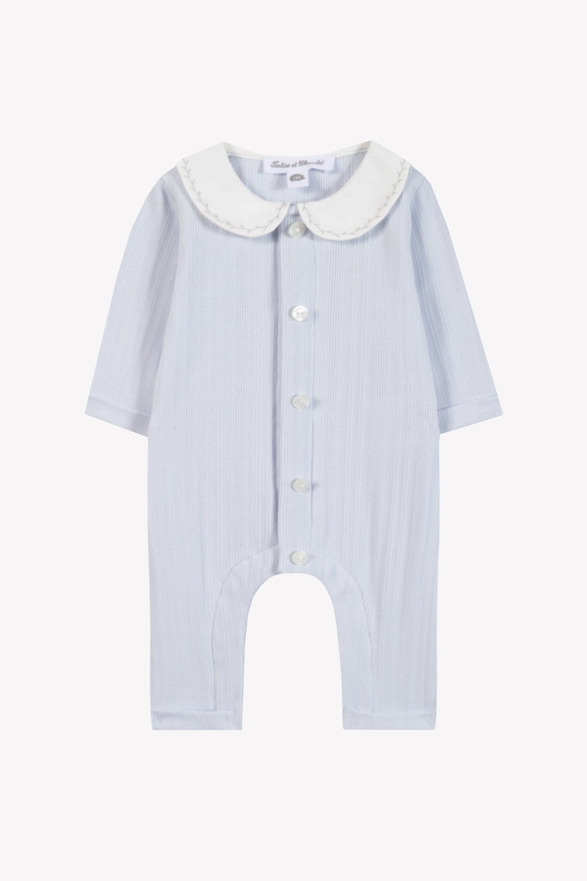 Jumpsuit long
Cotton sky Peter pan collar