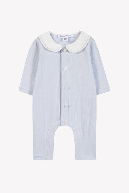 Jumpsuit long
Cotton sky Peter pan collar