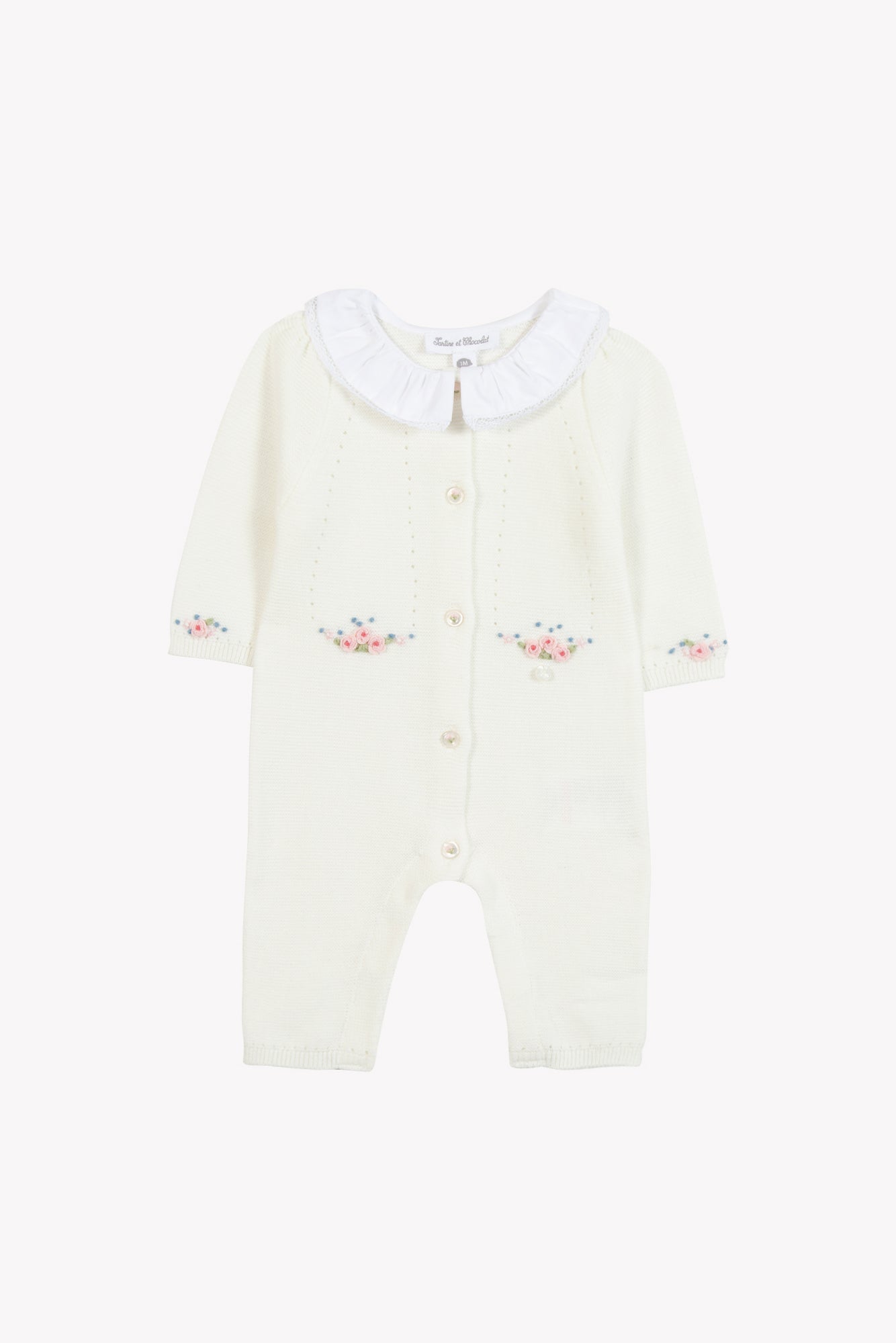Jumpsuit long
Ecru cotton flowers