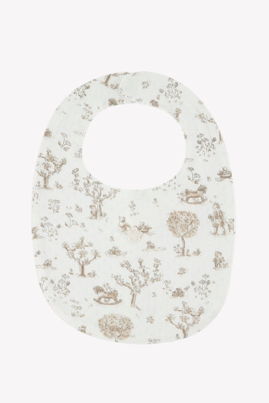 Bib
Ecru fantasy garden cotton