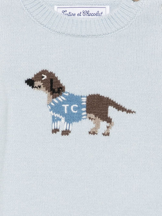 wool pullover horizon blue
