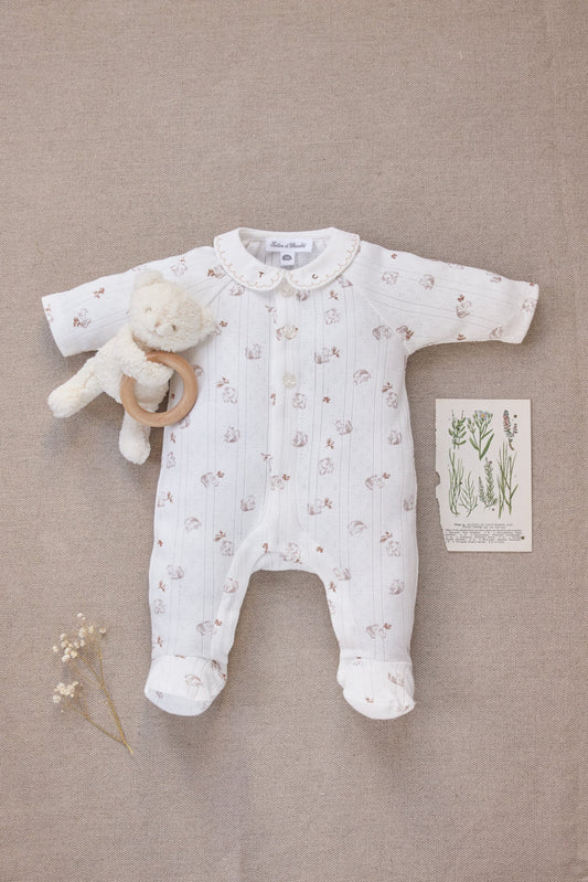 Pajamas
Ecru cotton squirrel pattern
