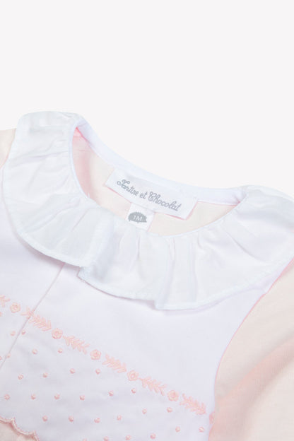 Pajamas
Pale pink cotton Peter pan collar gathered