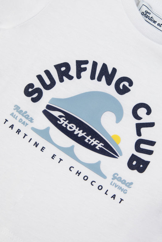 T-shirt
White cotton surfing club