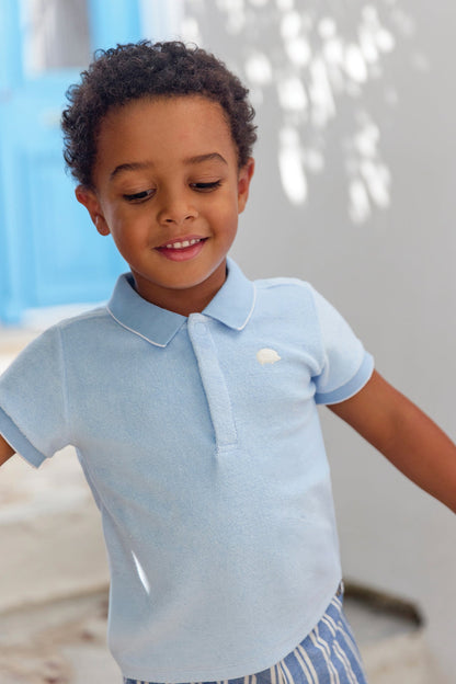 Polo shirt
Blue cloud cotton terry