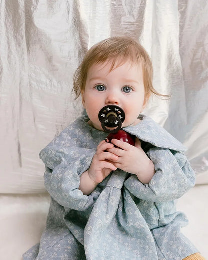BIBS|pacifier| Colour Holiday Soother 2-Pack,  Round Nipple. Natural Rubber Latex,S1 (0-6 M), Ivory/Plum