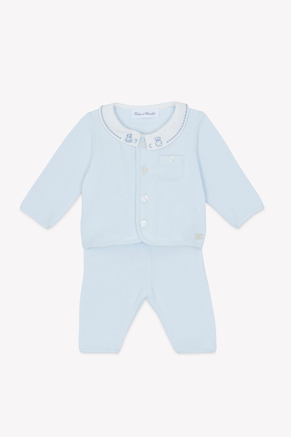 Outfit Long
Sky blue cotton Peter pan collar