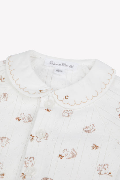 Pajamas
Ecru cotton squirrel pattern