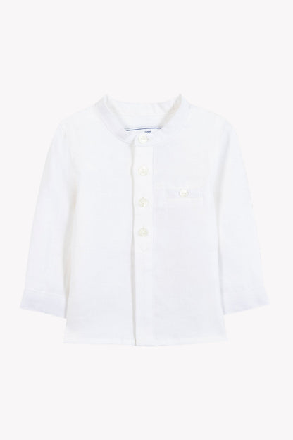 Shirt
White Linen Mao collar