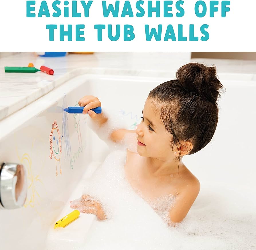 Munchkin® Draw™ Washable Non-Toxic Toddler Bath Crayons, Unisex, 5 Pack