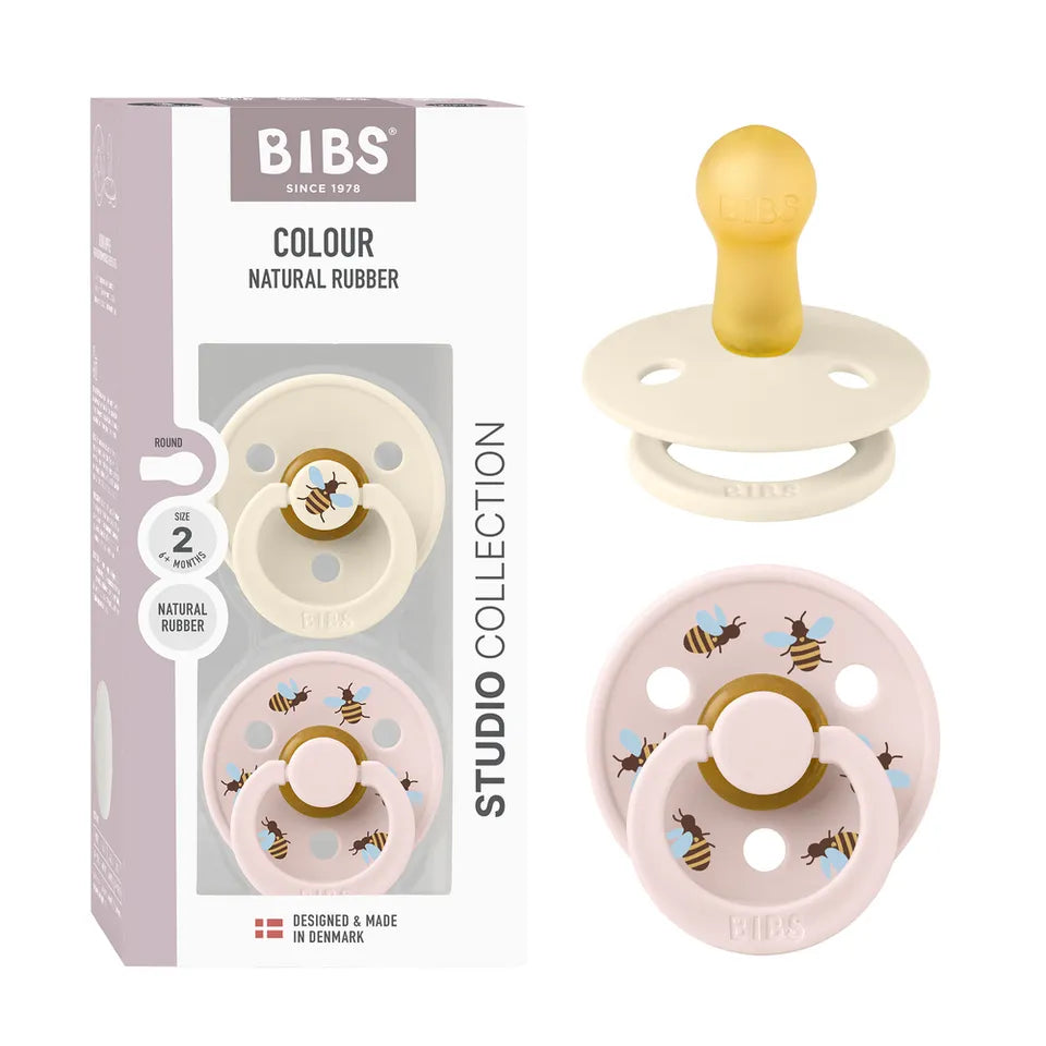 STUDIO Colour Pacifiers 2 Pack Bumblebee - Ivory/Petal size 2 | 6+ months