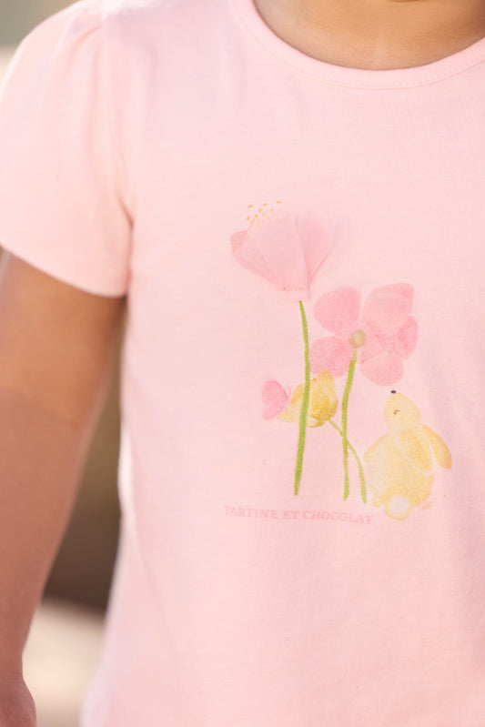 T-shirt
Pale pink Illustration flowers