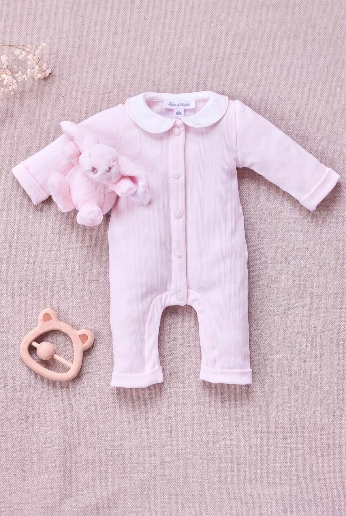 Jumpsuit long
Cotton dew Peter pan collar