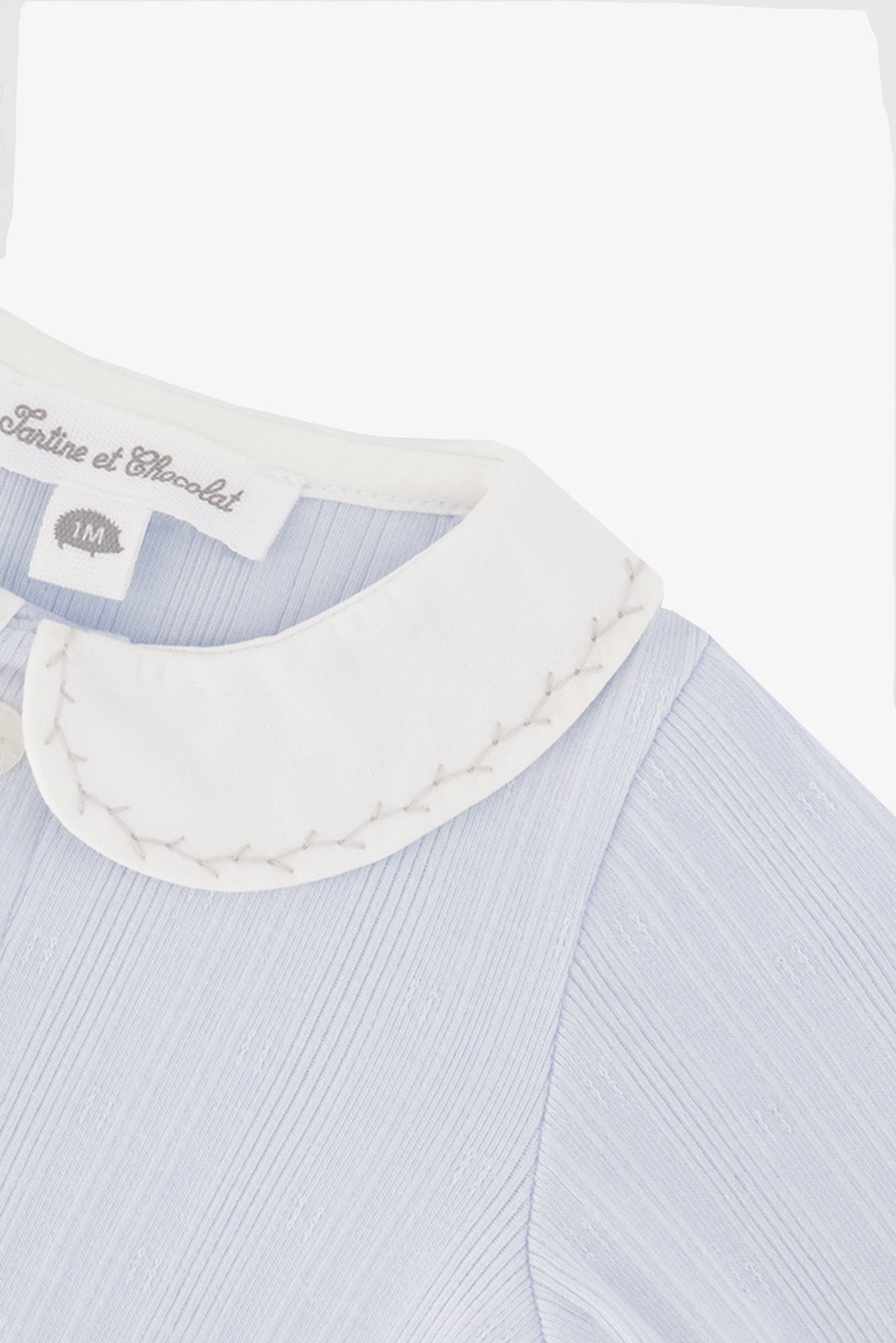 Jumpsuit long
Cotton sky Peter pan collar