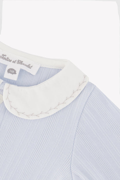 Jumpsuit long
Cotton sky Peter pan collar