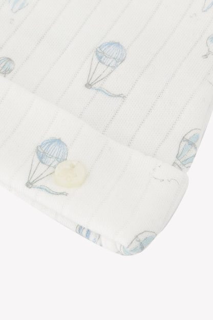 Beanie
Ecru cotton Print hot air balloons